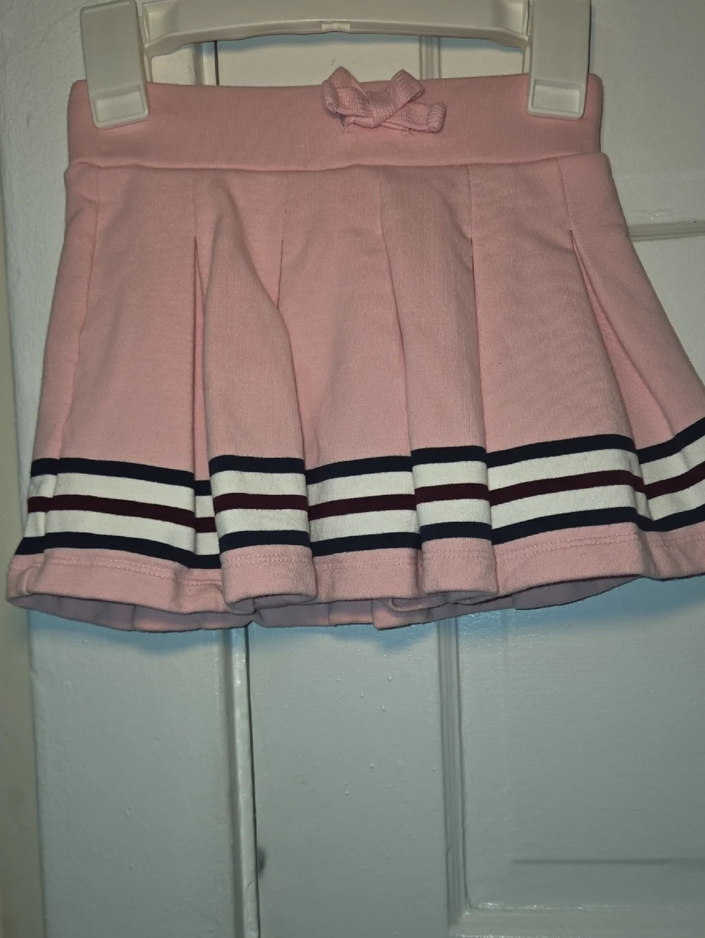 Gymboree Light Pink Pleated Skort with Navy and White Stripes